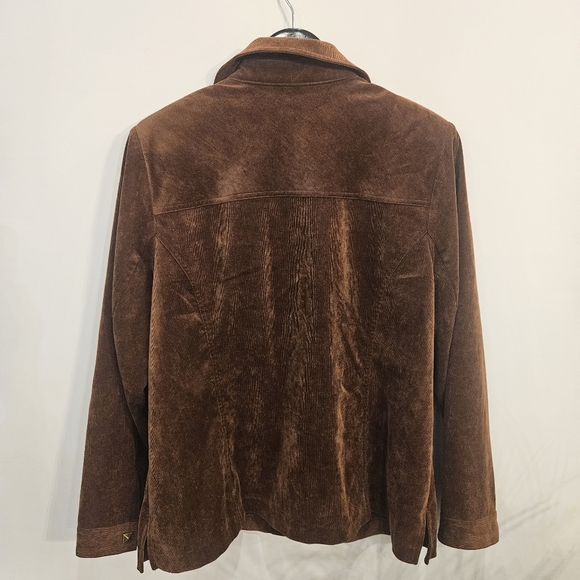TANJAY Western Brown Corduroy Snap Button Shirt with Detail size L - Picture 7 of 13